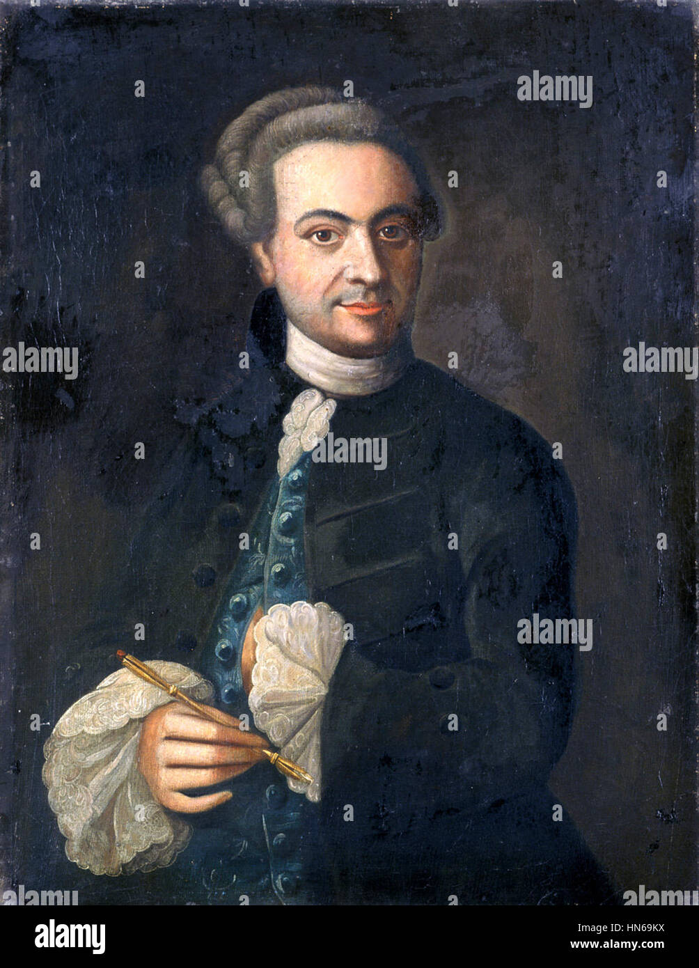 Selbstbildnis des Malers Ludolf Ernst Andreas Lafontaine (1704-1774) fmbc31055 11, 1744 und später Foto Stock