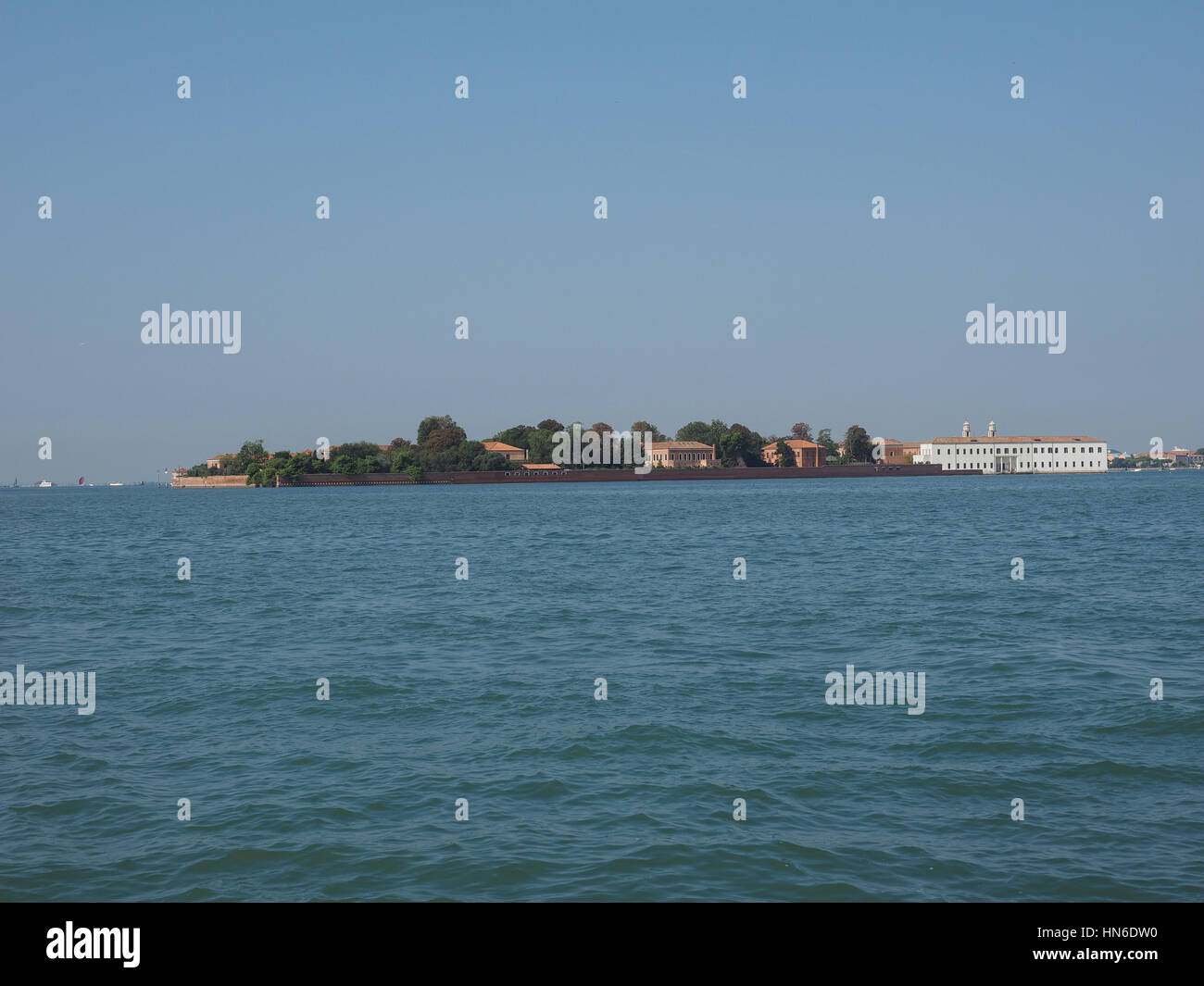 L'isola di San Servolo a Venezia, Italia Foto Stock