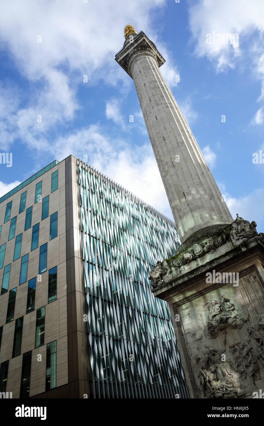 Il monumento al Grande Incendio di Londra Foto Stock