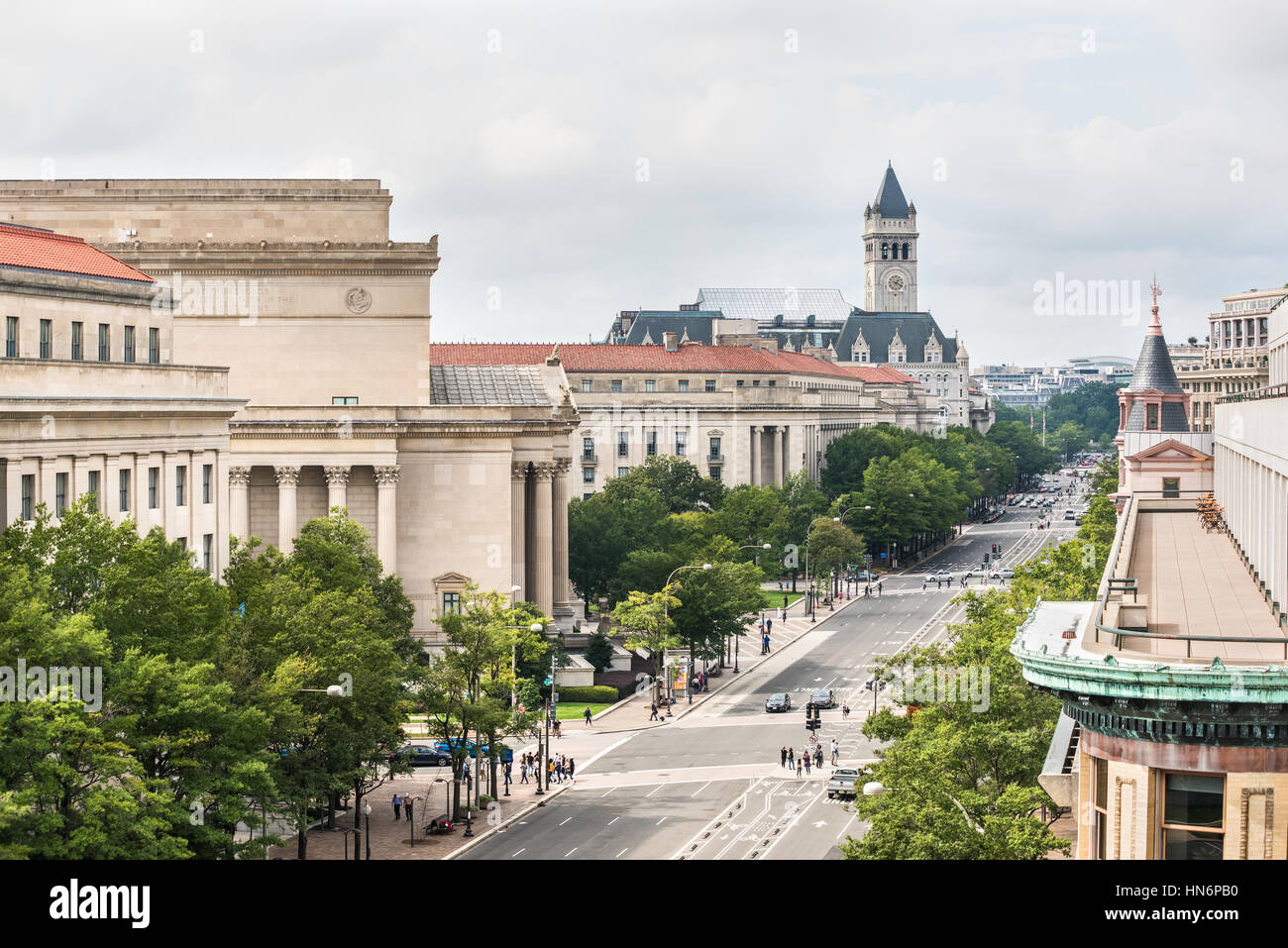 Washington DC, Stati Uniti d'America - 2 Ottobre 2016: vista aerea del vecchio ufficio postale che Presidente Trump ha acquistato e ristrutturato Foto Stock