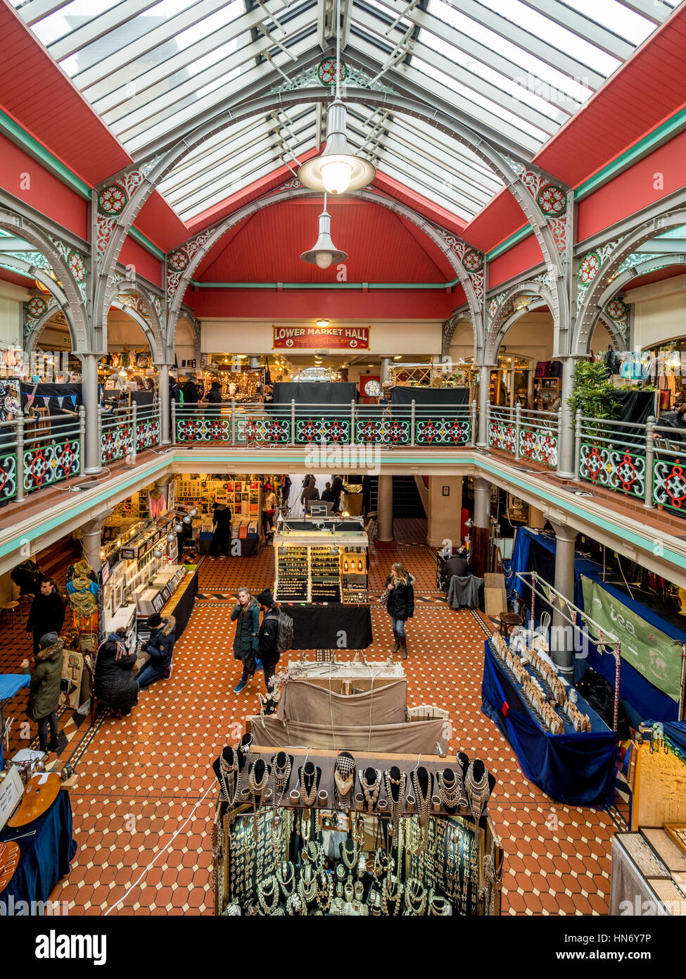 Interno di Camden Market Hall di Londra, Regno Unito. Foto Stock