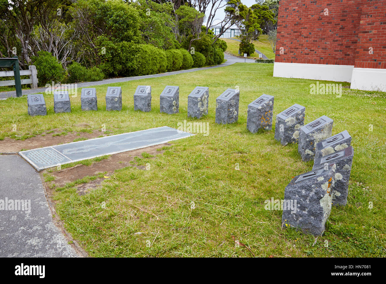 Meridiana di coinvolgimento umano a Carter Observatory, Wellington, Nuova Zelanda Foto Stock