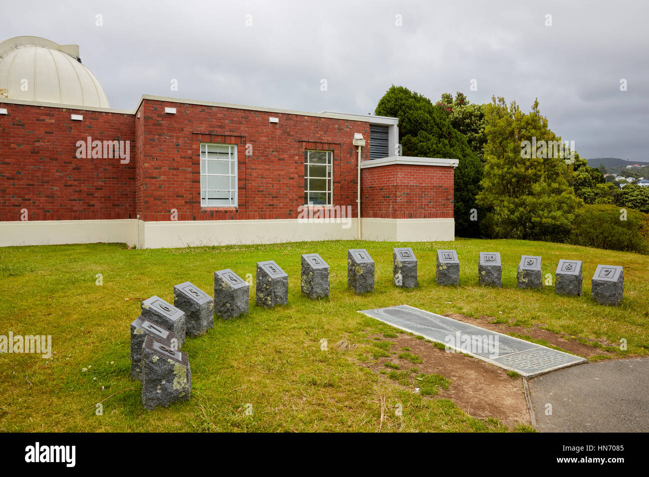 Meridiana di coinvolgimento umano a Carter Observatory, Wellington, Nuova Zelanda Foto Stock