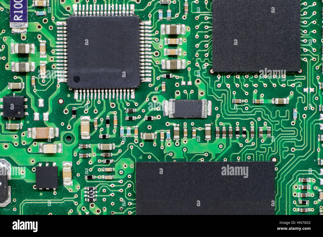Smd stampati scheda a circuito elettronico con microcontrollore e componenti; Foto Stock