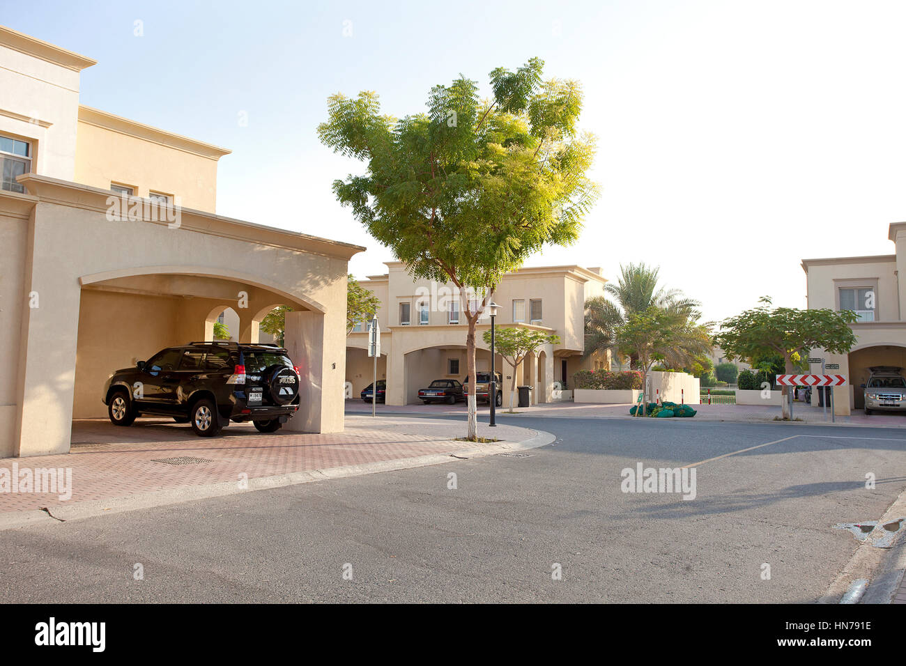 Zona residenziale a Dubai. Foto Stock