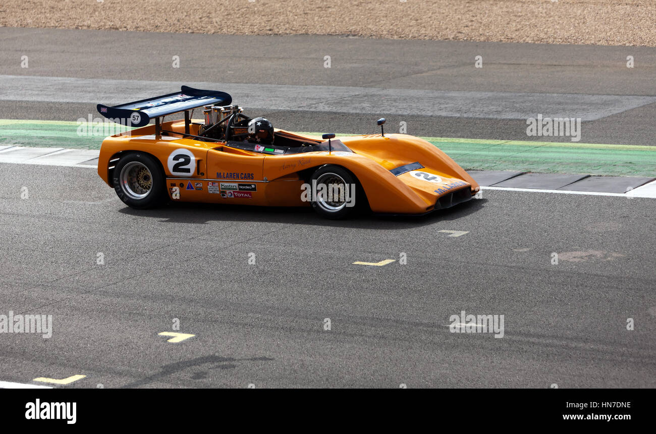 Una McLaren M8C azionato da Harry leggere, che partecipano al CAN-AM 50 Interserie Challenge Trophy a Silverstone Classic 2016 Foto Stock