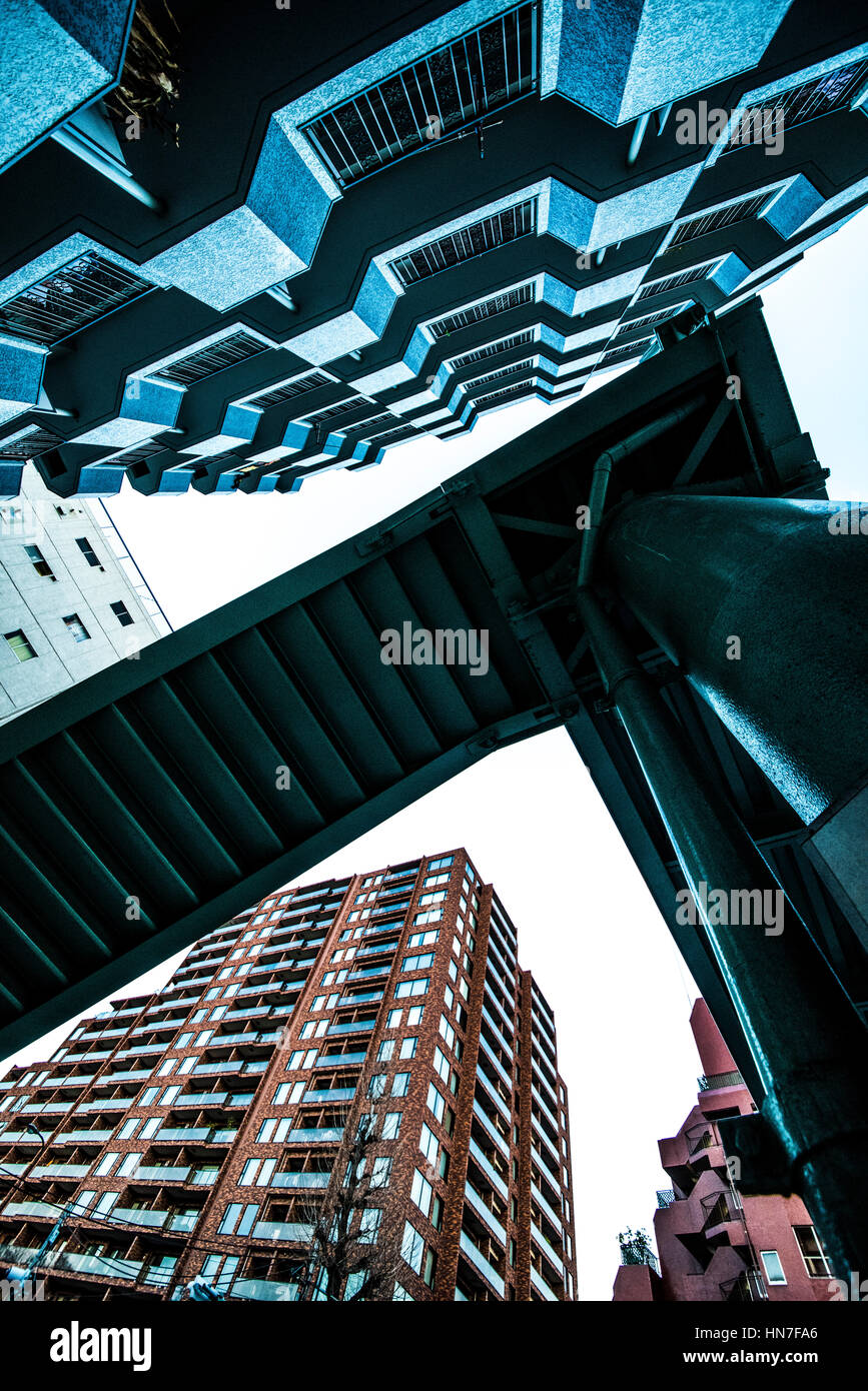 Ponte pedonale, Toshima-Ku, Tokyo, Giappone Foto Stock