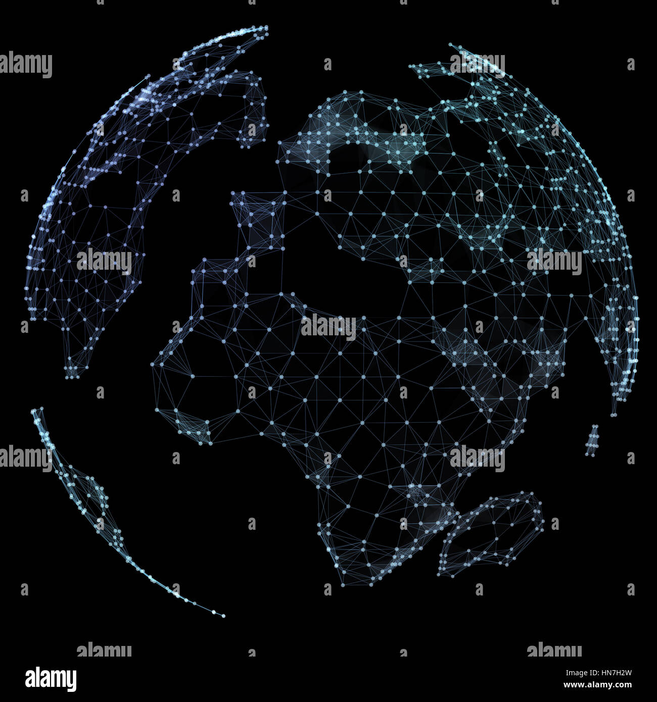 Mappa mondo punto, linea, composizione, che rappresenta il global, connessione di rete,significato internazionale Foto Stock