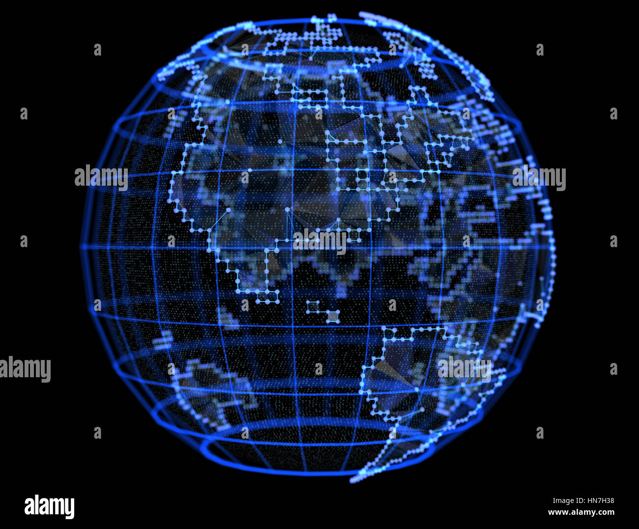 Pianeta digitale per le reti di telecomunicazioni di internet a livello globale Foto Stock