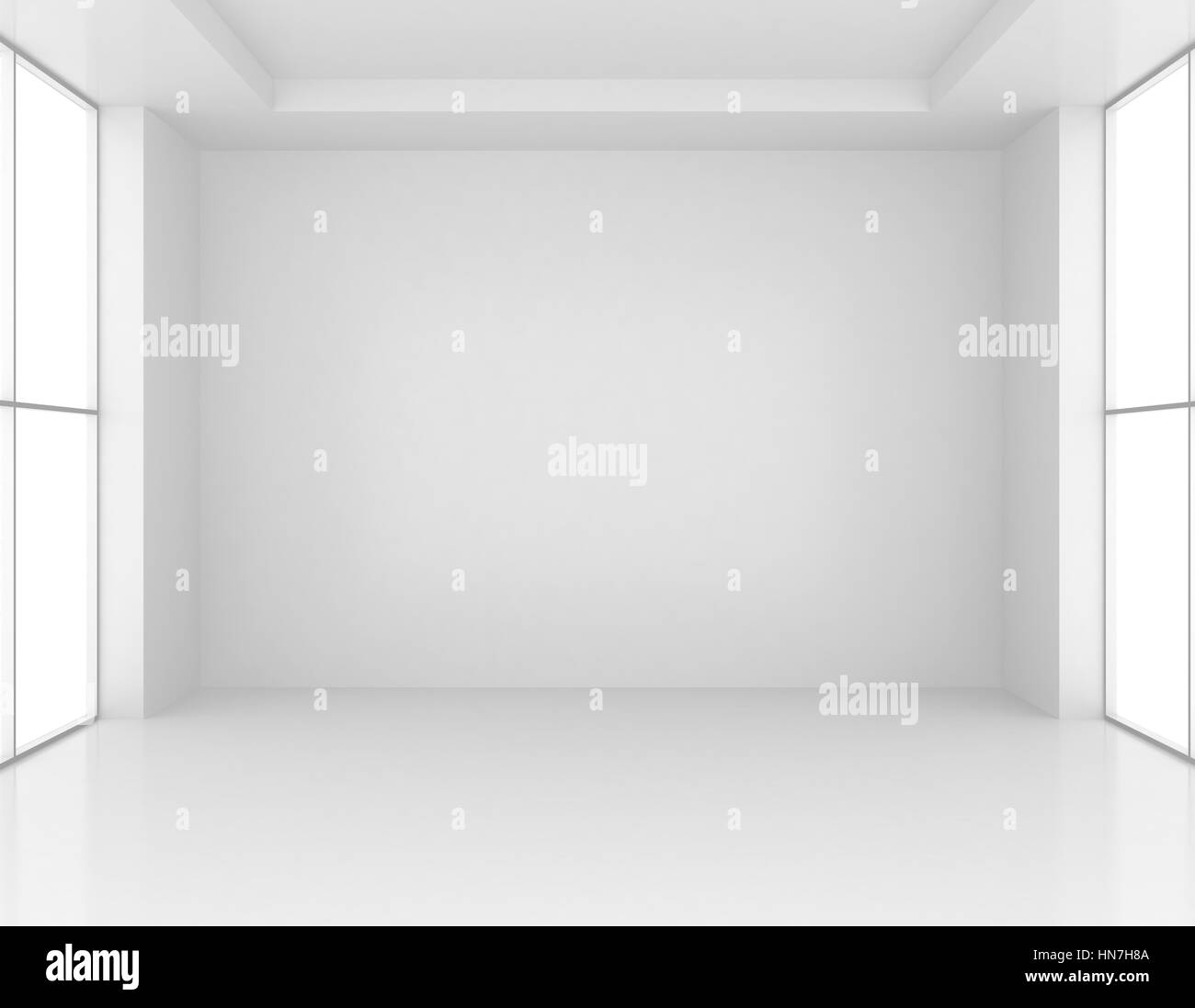 White Room interior. Parete vuota dello sfondo. Il rendering 3d. Foto Stock