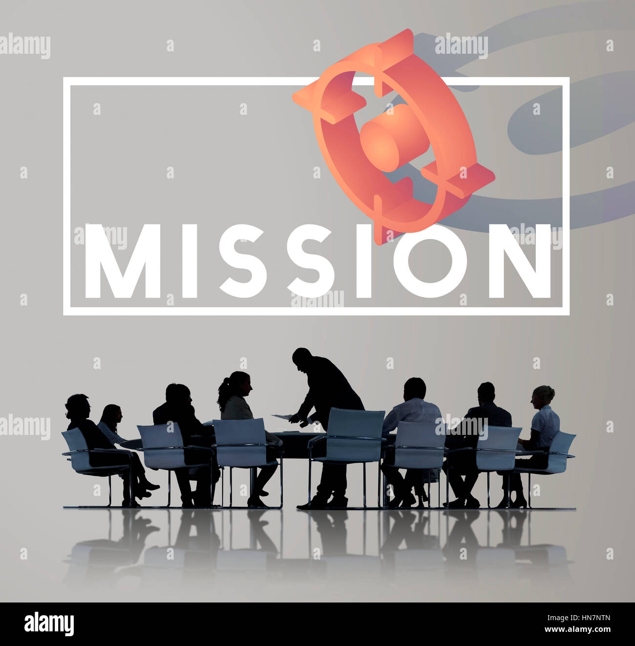 Compito del Business Plan il concetto di missione Foto Stock