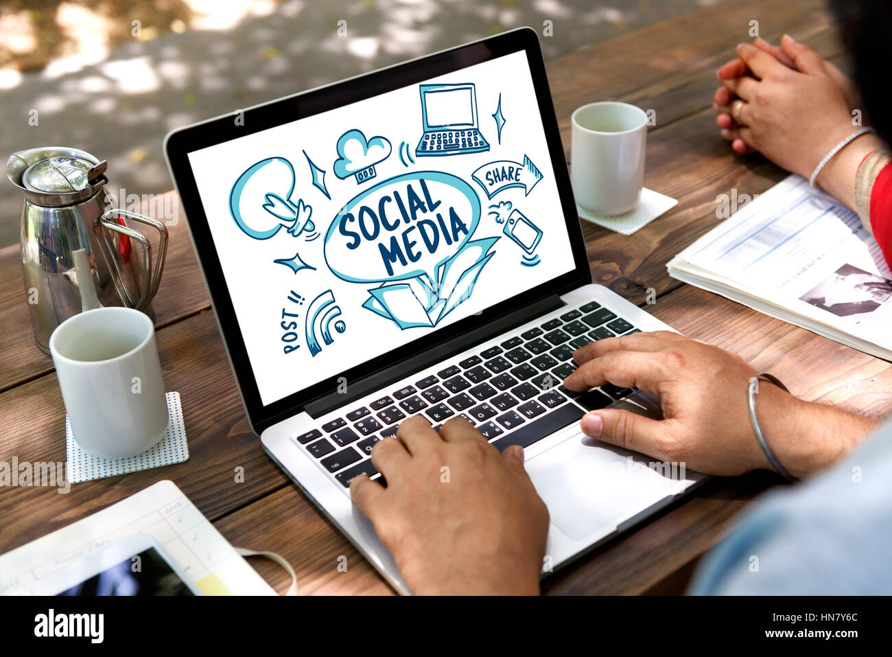 Social Media Network icona Chat Concept Foto Stock