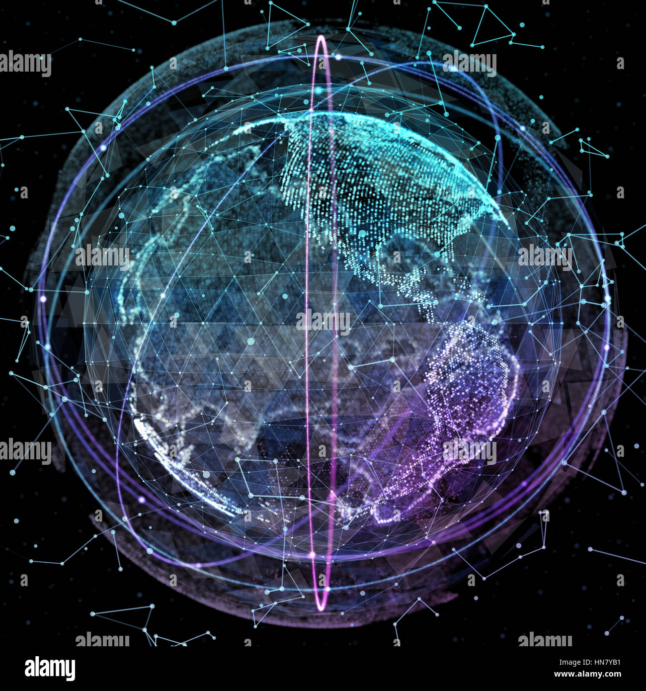 Comunicazione globale le orbite Foto Stock