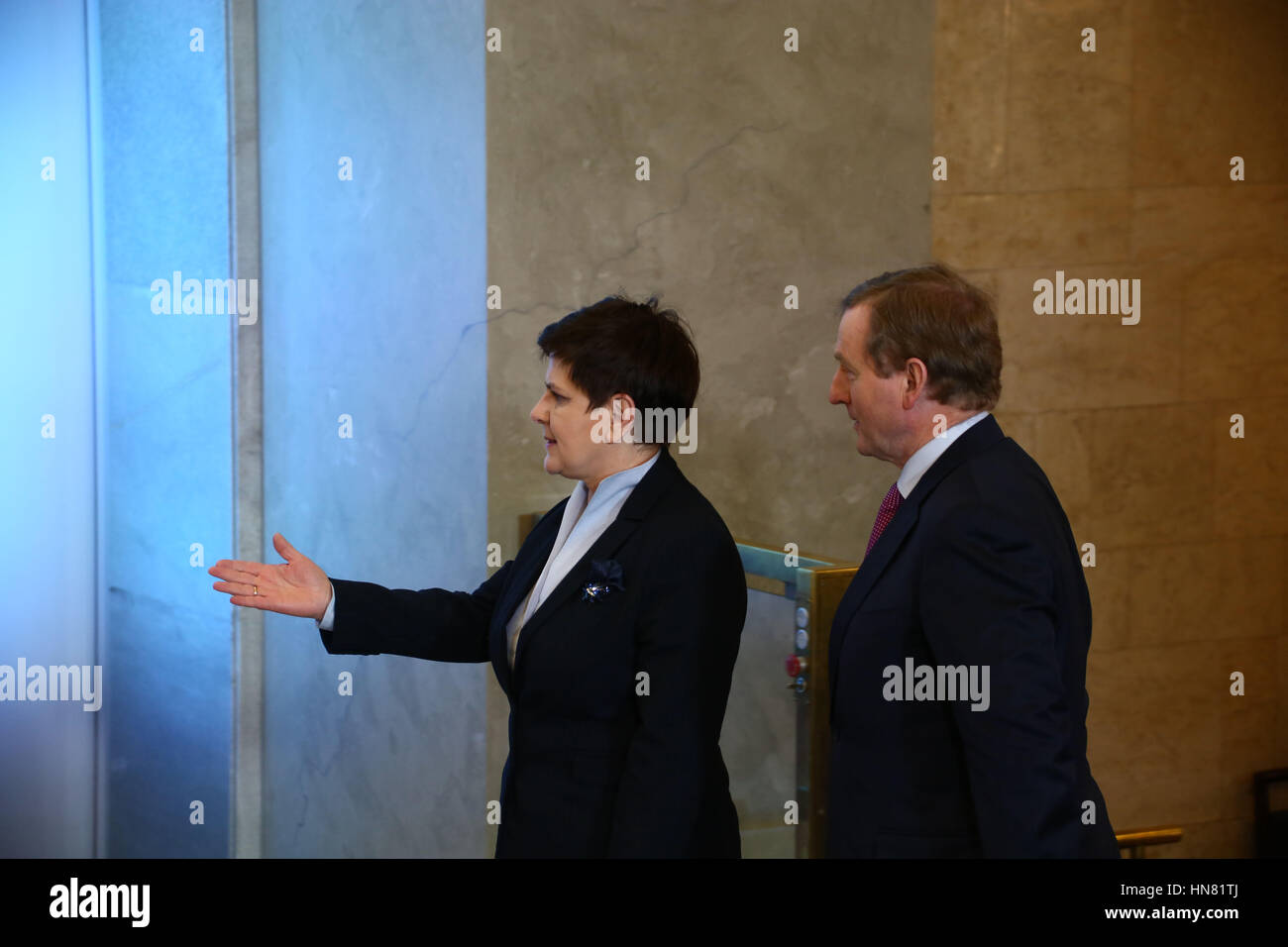 Varsavia, Polonia. Il 9 febbraio, 2017. Primo Ministro irlandese Enda Kenny è stato ricevuto da PM Beata Szydlo per visita ufficiale. Credito: Jake Ratz/Alamy Live News Foto Stock