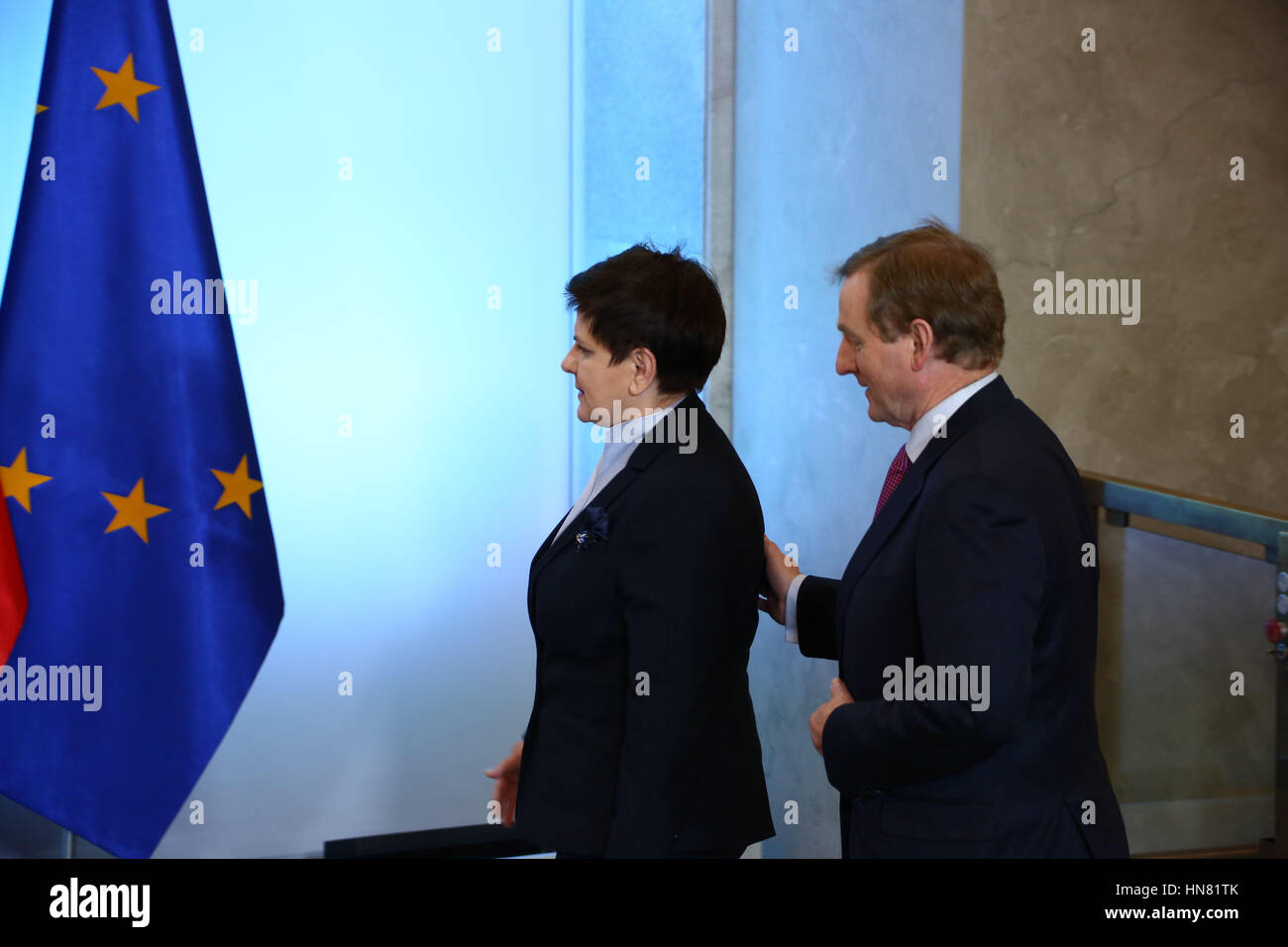 Varsavia, Polonia. Il 9 febbraio, 2017. Primo Ministro irlandese Enda Kenny è stato ricevuto da PM Beata Szydlo per visita ufficiale. Credito: Jake Ratz/Alamy Live News Foto Stock