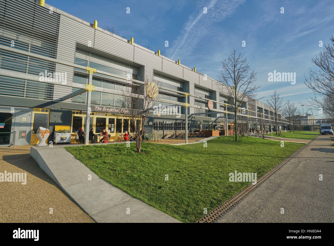 Qui est, Olympic Park Londra Foto Stock