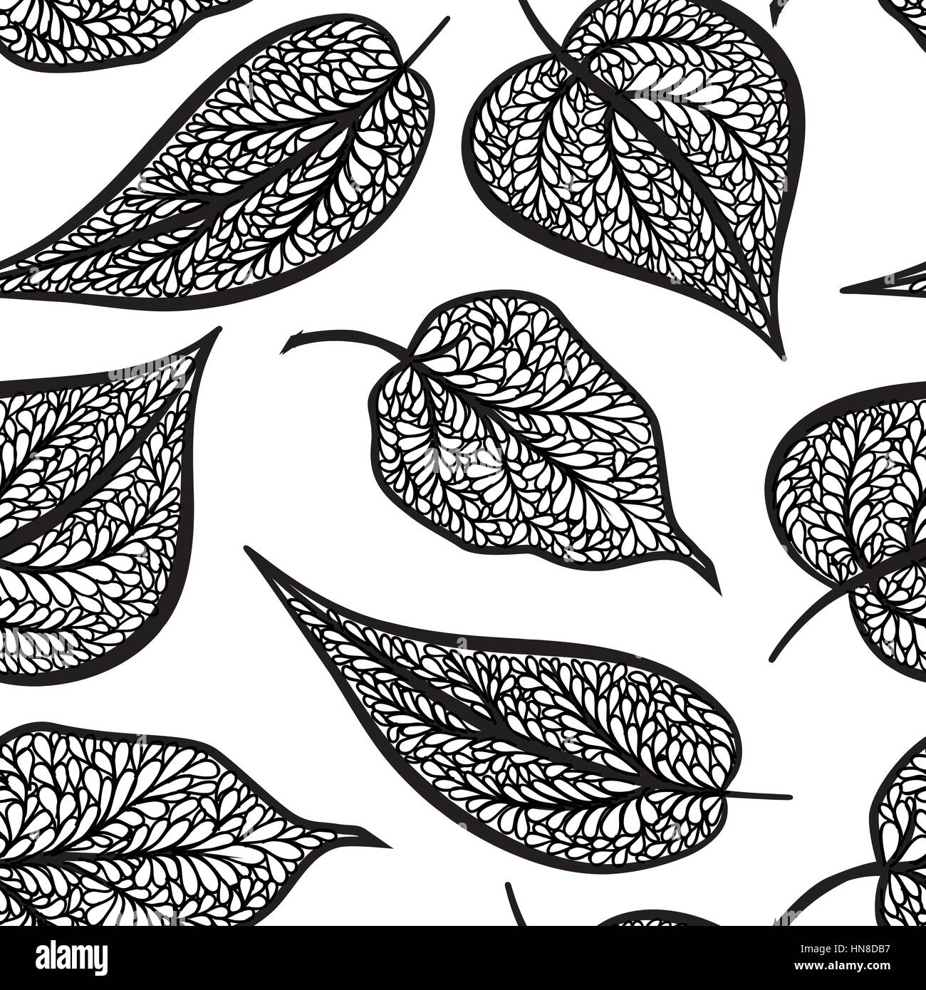 Foglie floreali seamless pattern. foglia sfondo testurizzato. fiorire ornamentali texture piastrellato Illustrazione Vettoriale