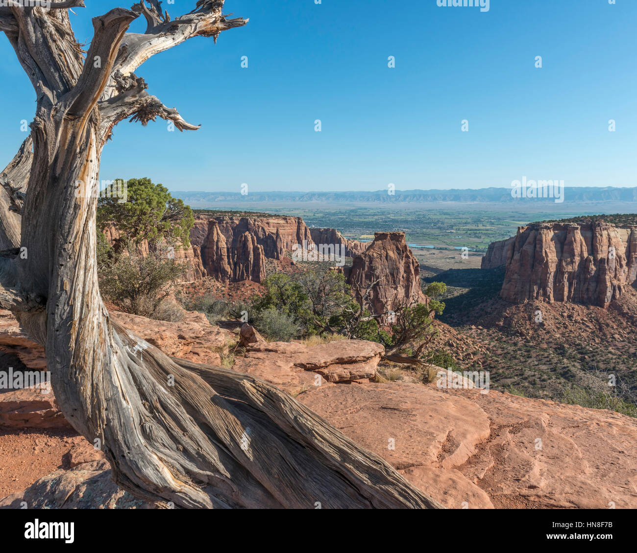 Indipendenza monumento dal Grand View si affacciano, Colorado National Monument, CO, STATI UNITI D'AMERICA Foto Stock