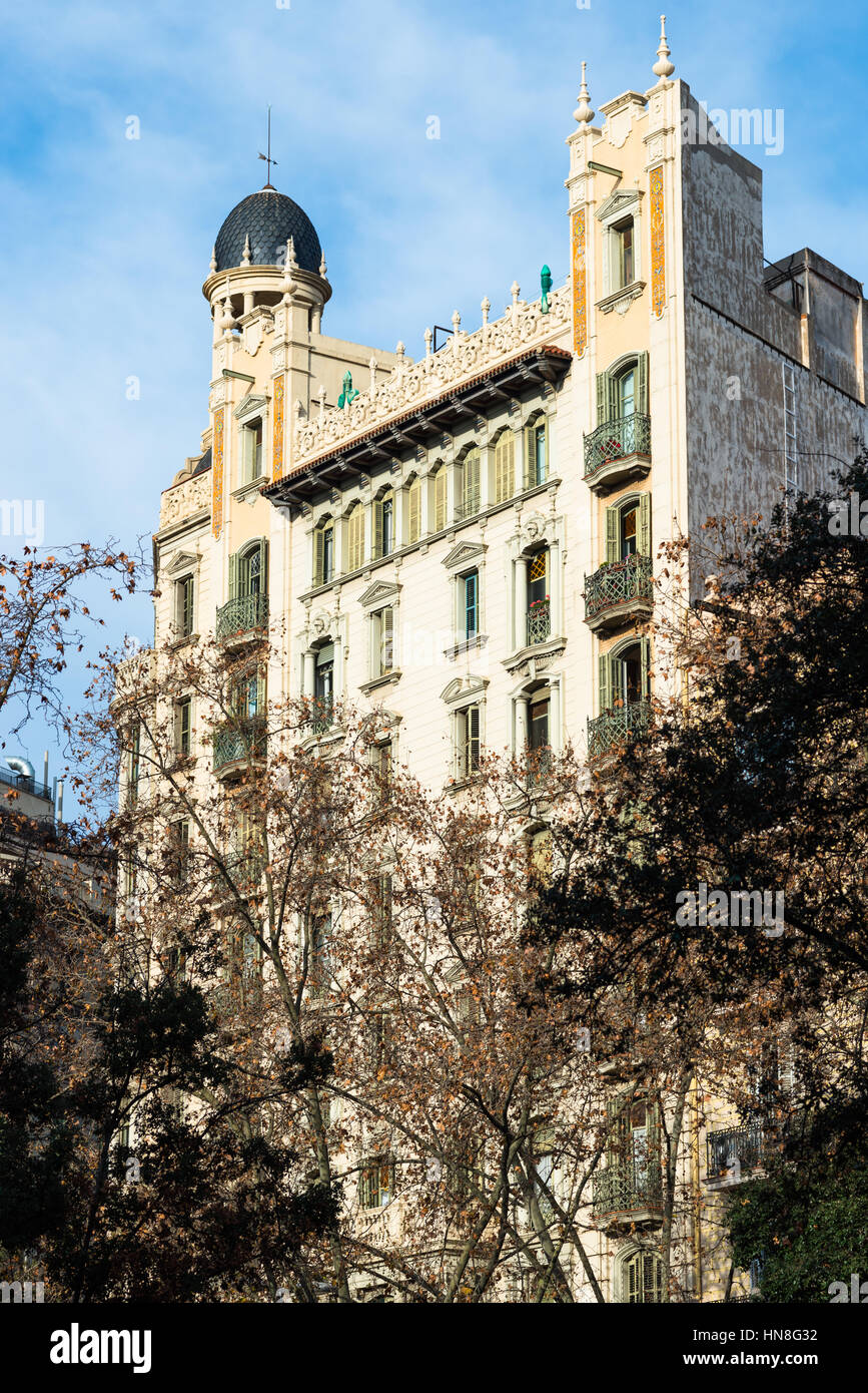 Edifici art nouveau sulla Diagonal Avenue, Barcelona, Spagna. Foto Stock