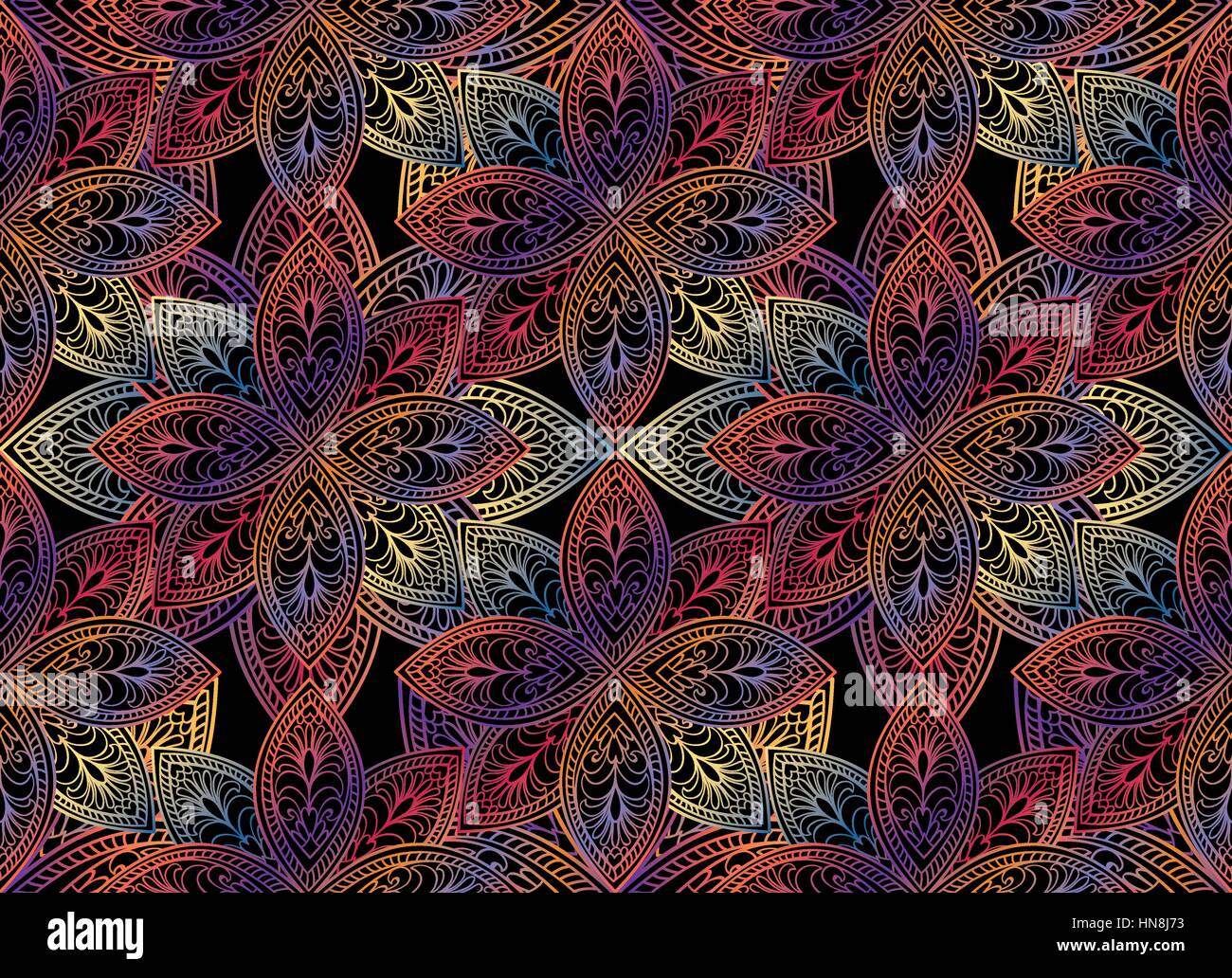 Abstract floral seamless pattern. ornamento geometrico texture. oriental etnica. Illustrazione Vettoriale