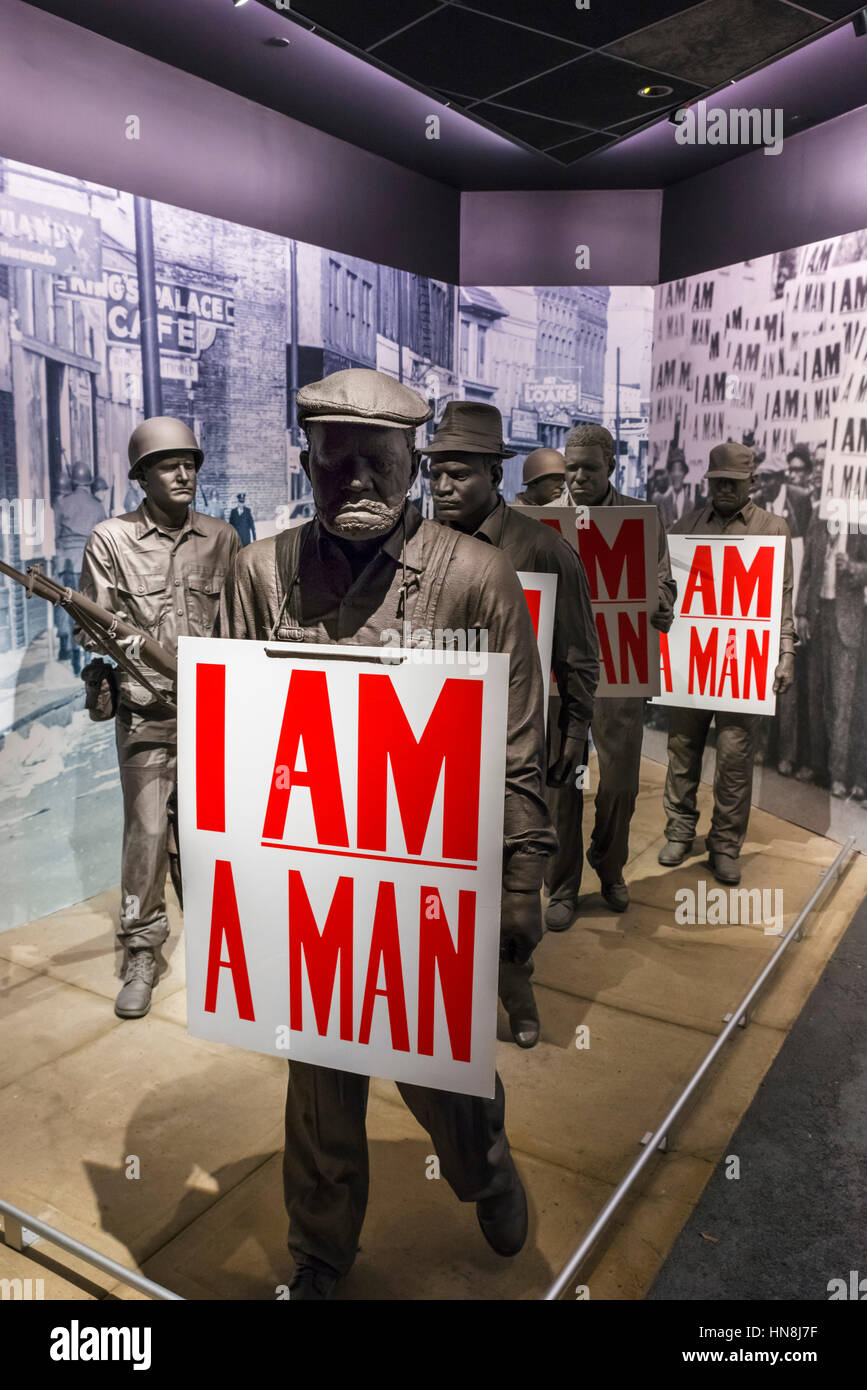 Display nel National Civil Rights Museum, Memphis, Tennessee, Stati Uniti d'America Foto Stock