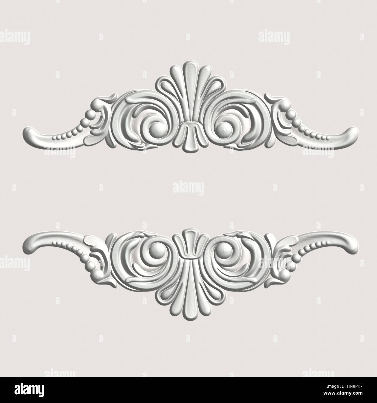 3d swirl floral background di lusso ornamento decorativo. Foto Stock