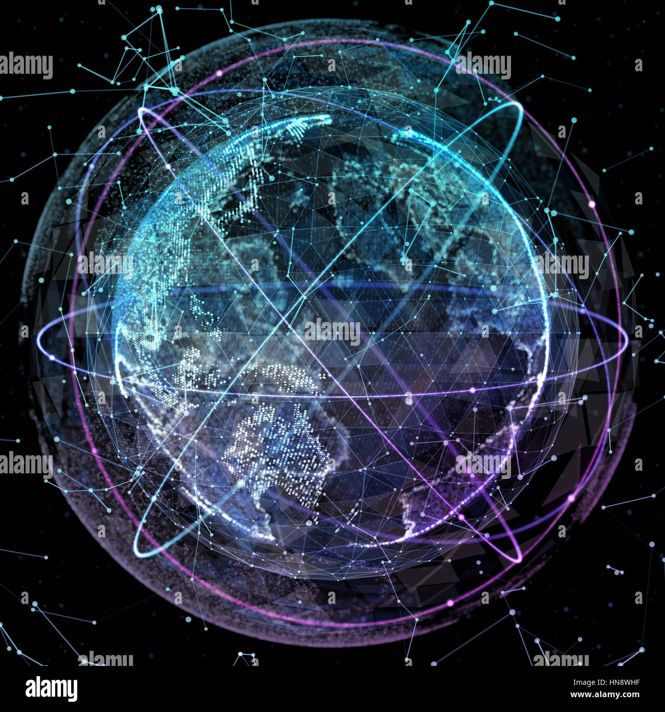 Comunicazione globale le orbite Foto Stock