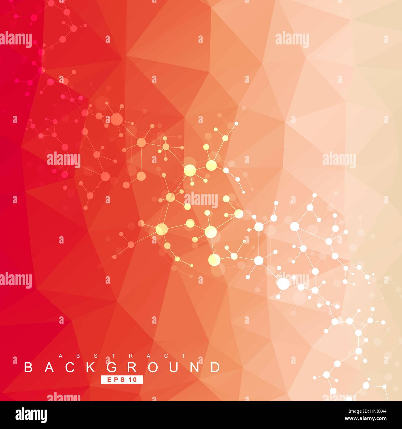 Molecola di struttura e di comunicazione. Dna, Atom, neuroni. Concetto scientifico per il design. Linee collegate con punti. Medical, tecnologia, chemistr Illustrazione Vettoriale