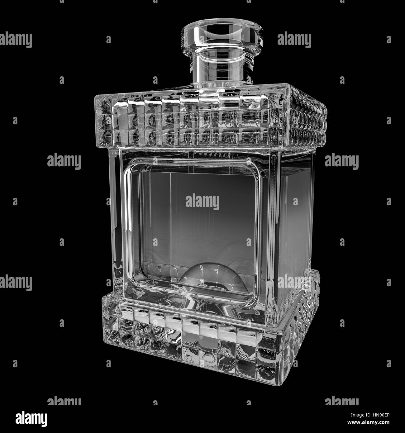 Decanter whiskey con.3D render Foto Stock