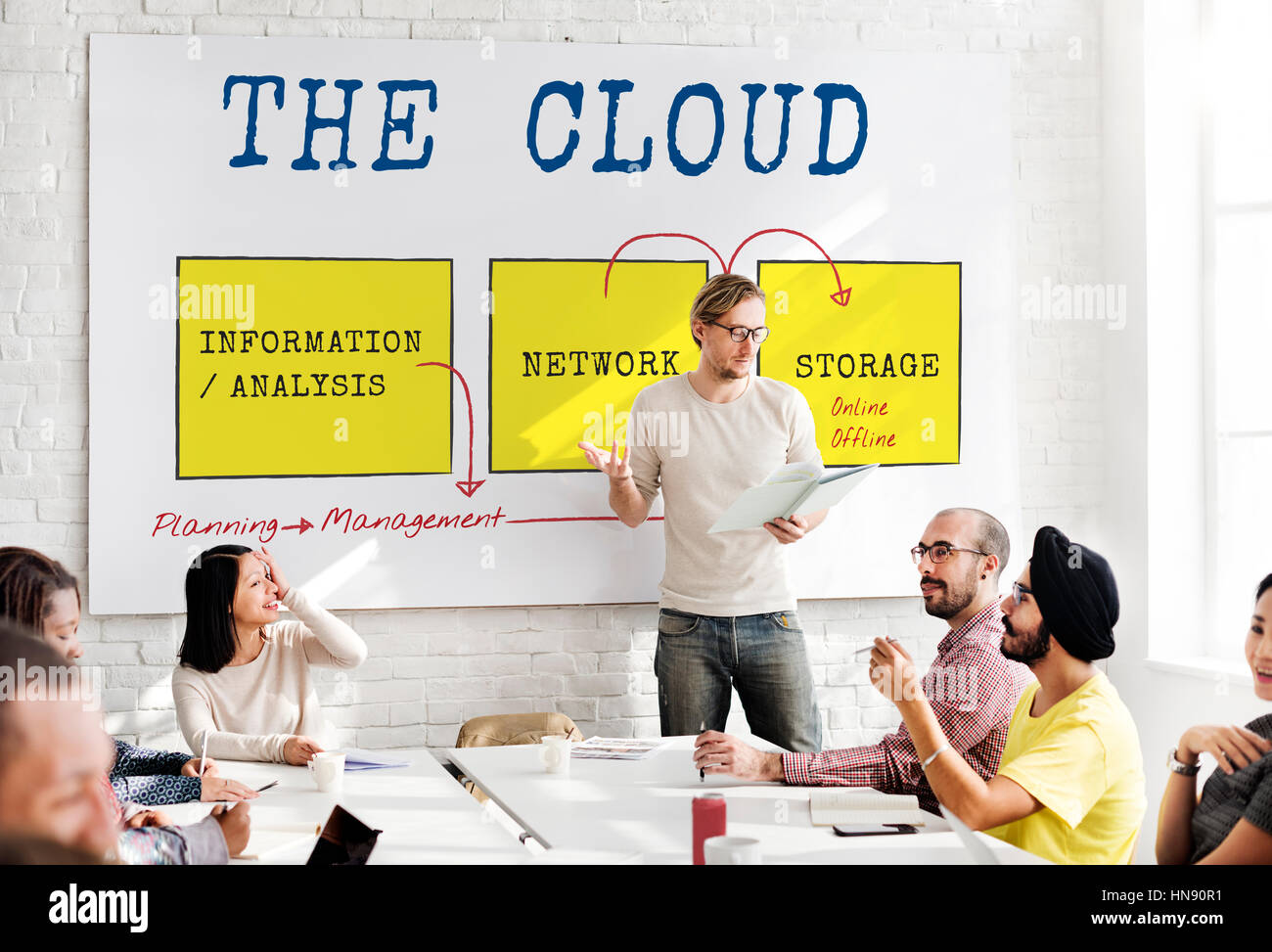 La tecnologia di rete di gestione dati icona Foto Stock