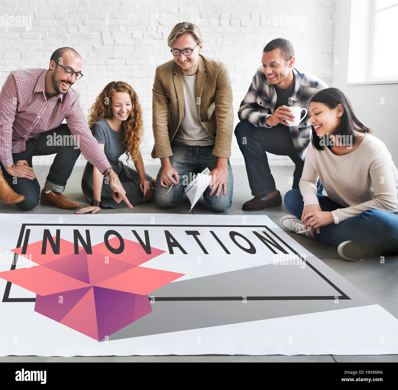 Il design creativo di idee di immaginazione e di concezione moderna Foto Stock