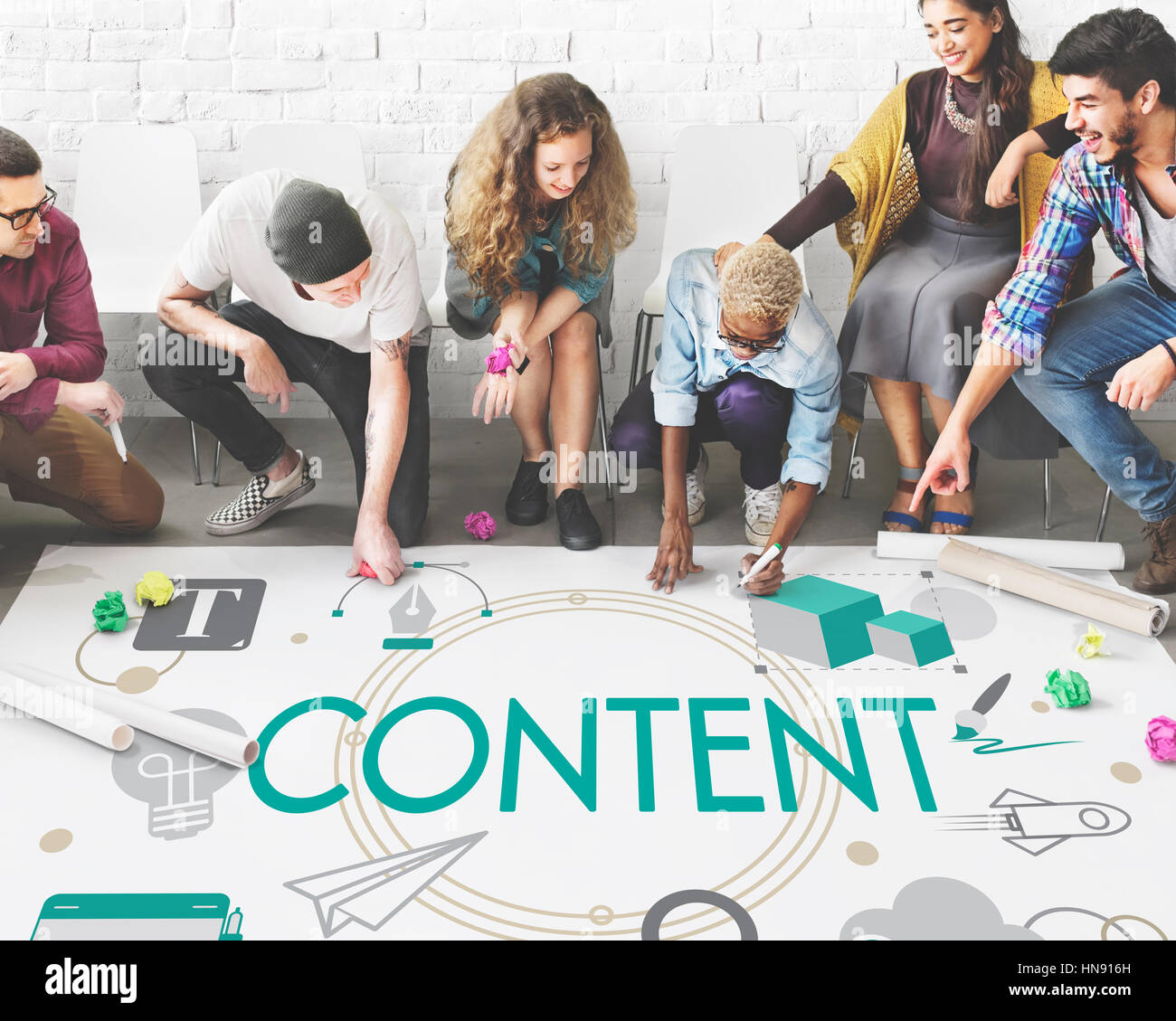 Contenuto creativo configurazione Design creativo Foto Stock