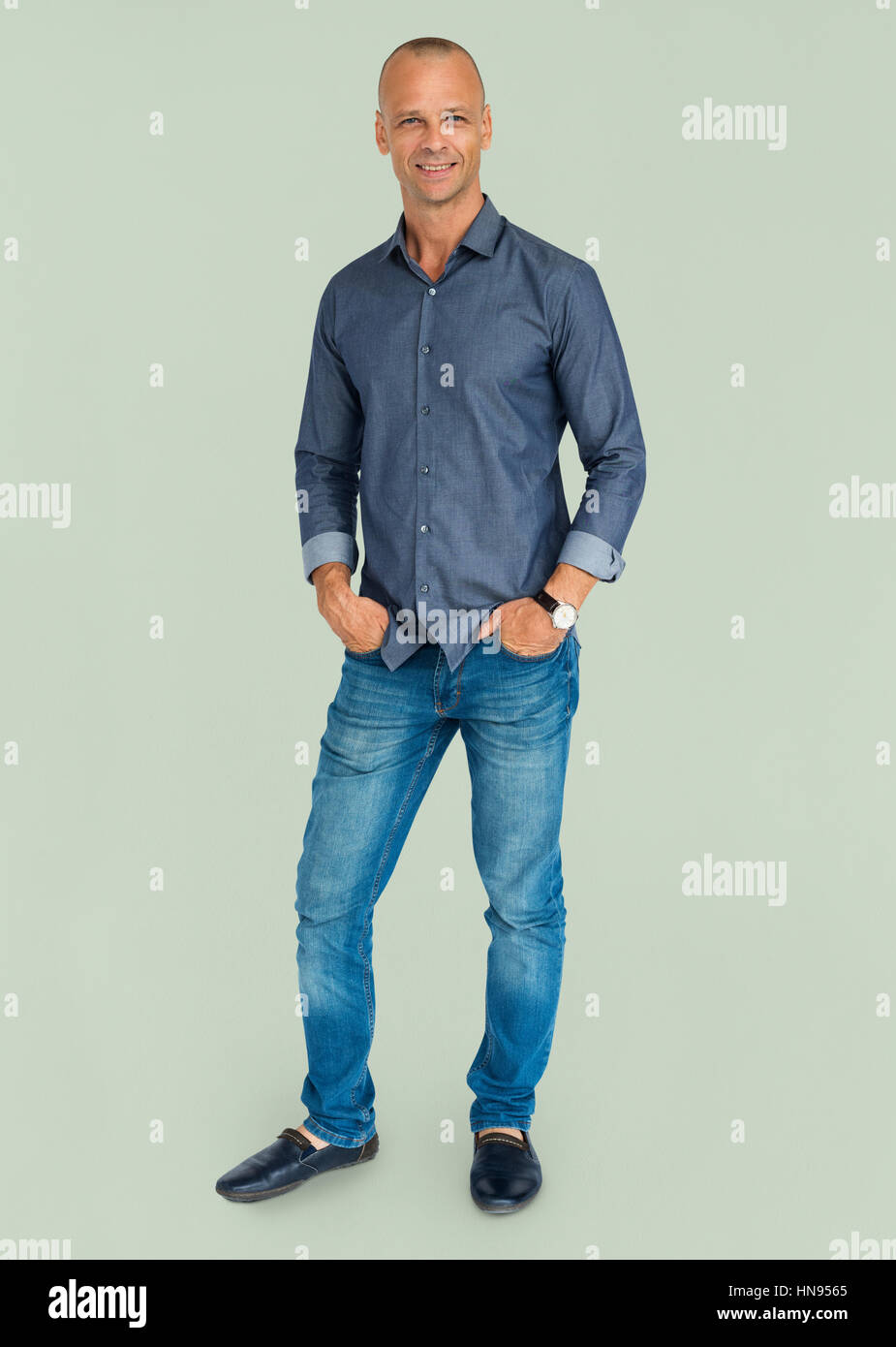 Persone uomo corpo pieno Studio concetto Shoot Foto Stock