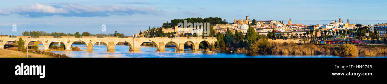 Vista panoramica di Badajoz, Estremadura, Spagna Foto Stock