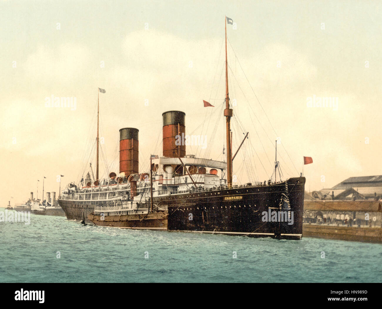 RMS CAMPANIA Cunard Line transatlantico nave passeggeri 1893-1918 Foto Stock