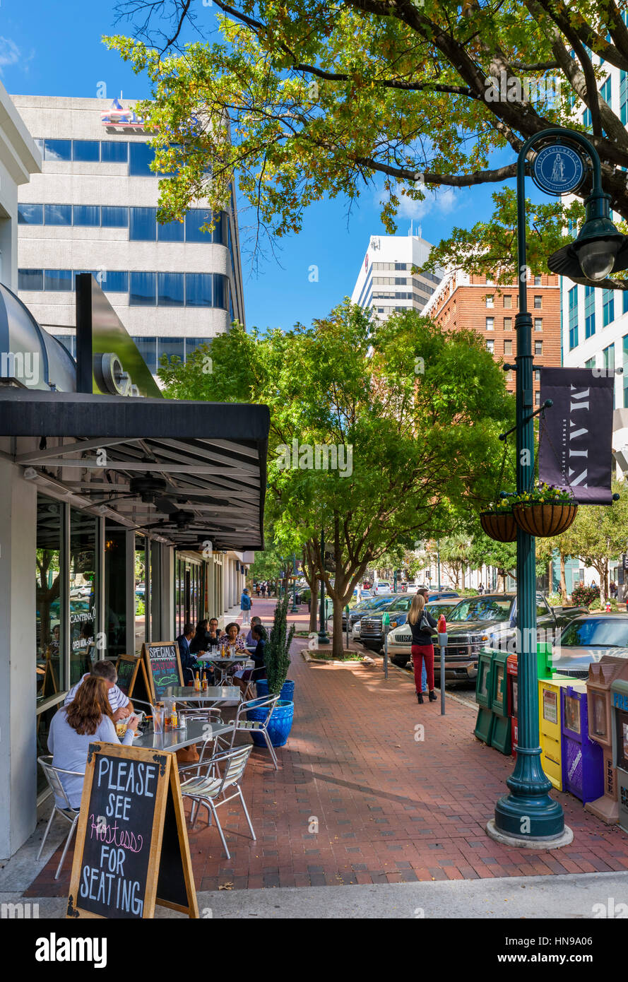 Columbia nella Carolina del Sud. Cafe sulla strada principale nel centro di Columbia, nella Carolina del Sud, STATI UNITI D'AMERICA Foto Stock