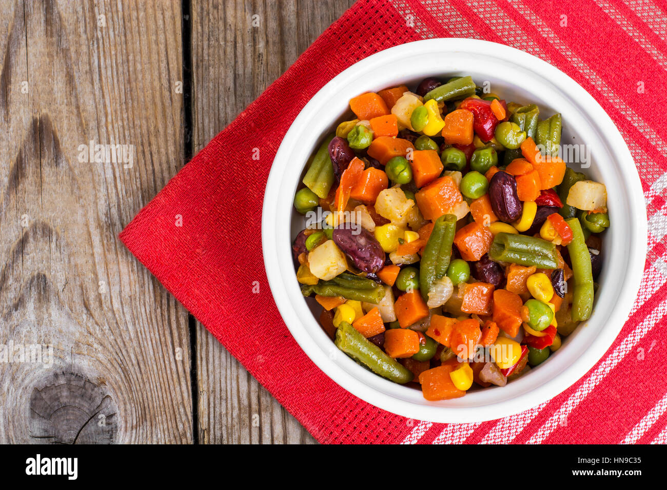 Miscela di verdure al messicano con fagioli rossi e il granturco dolce Foto Stock