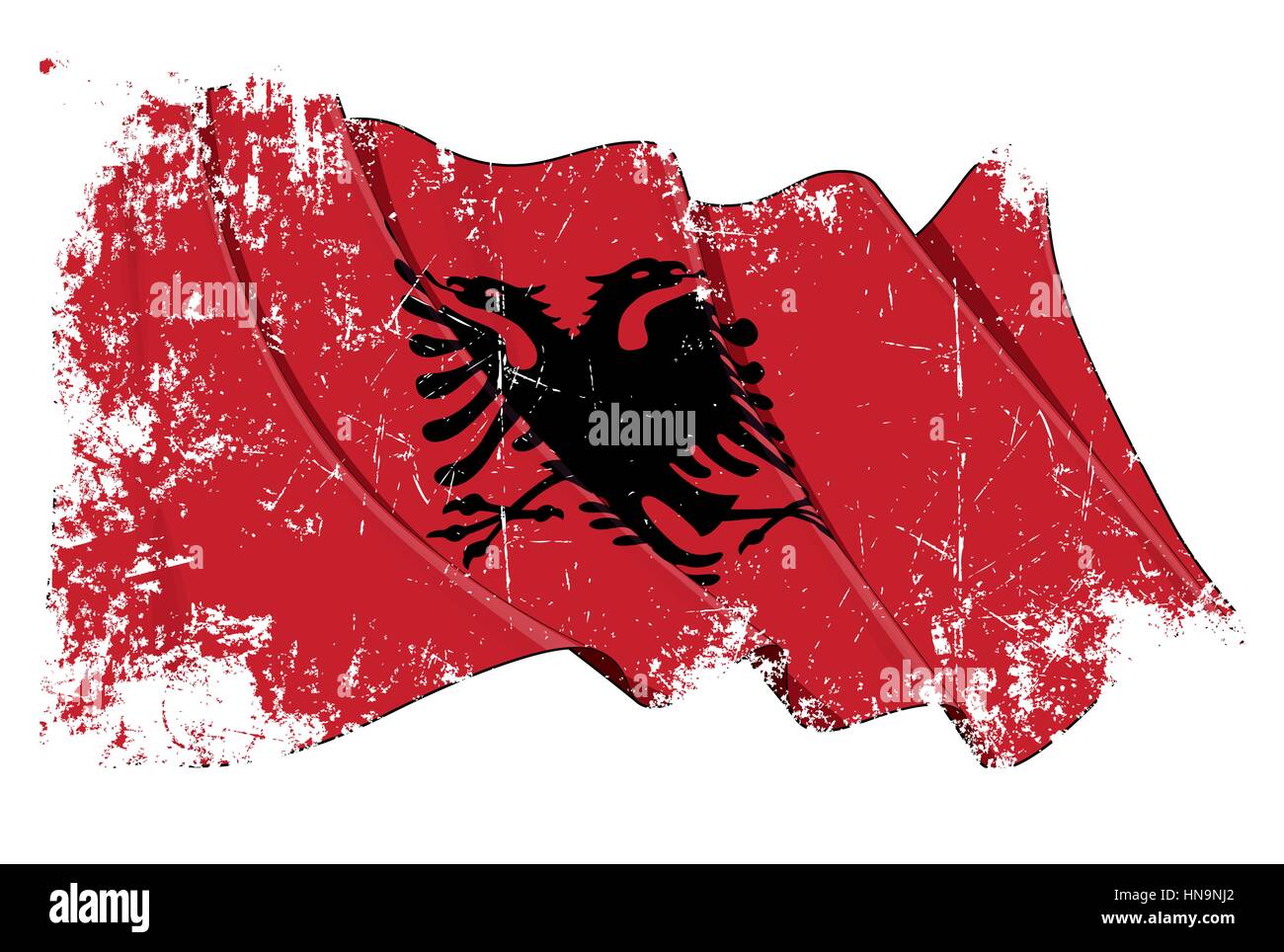 Bandiera albanese Immagini Vettoriali Stock