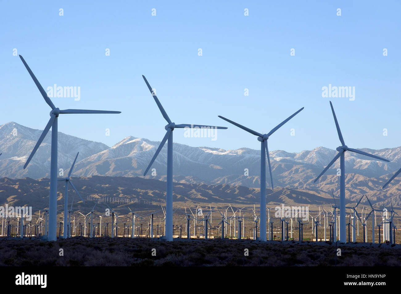 Mulini a vento in Palm Desert vicino a Palm Springs, CA Foto Stock