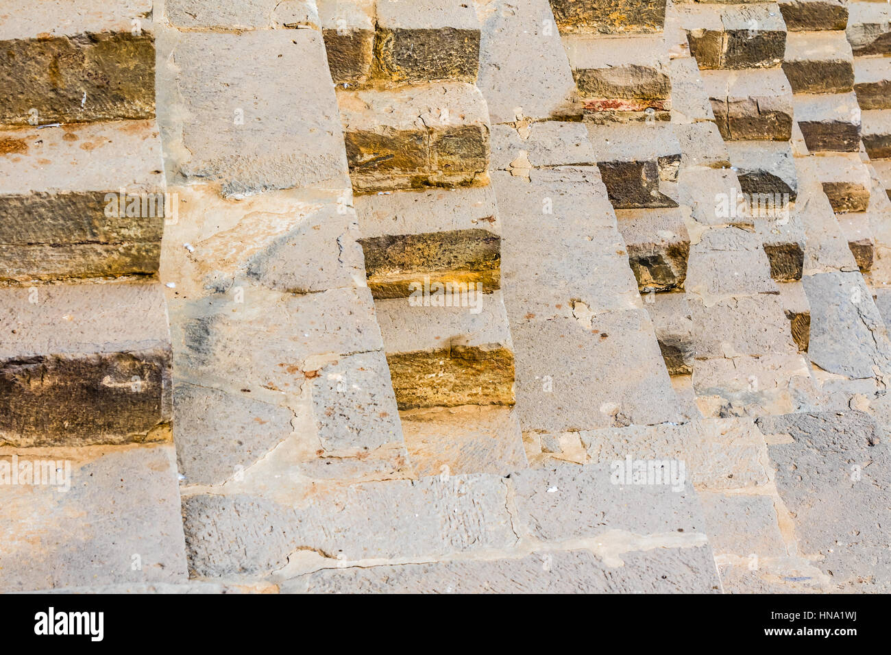 Le fasi di Chand Baori Stepwell in Abhaneri, Rajasthan, India. Foto Stock