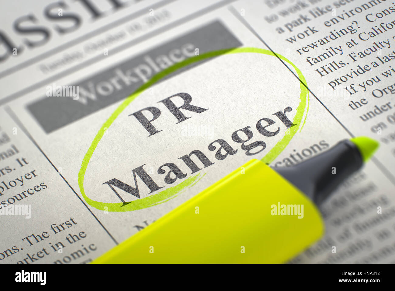PR Manager ora di assunzione. 3D. Foto Stock
