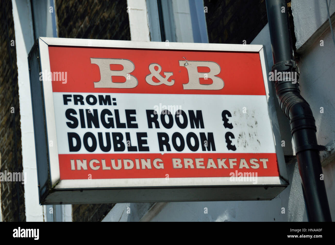 Cheap bed and breakfast B & B, King's Cross, Londra, Regno Unito. Foto Stock