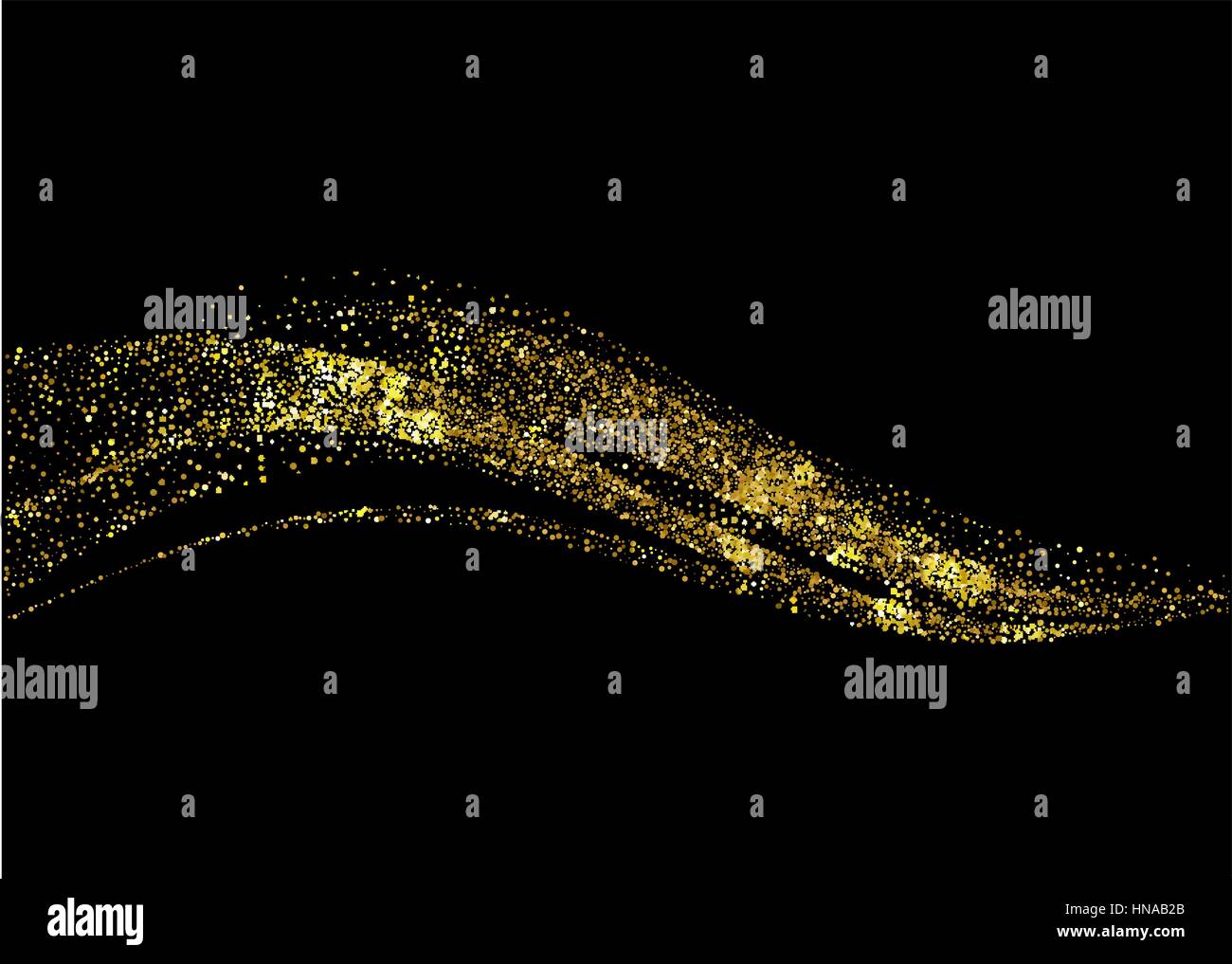 Oro brilla su sfondo bianco. Oro glitter sfondo. Golden paillettes wave Illustrazione Vettoriale