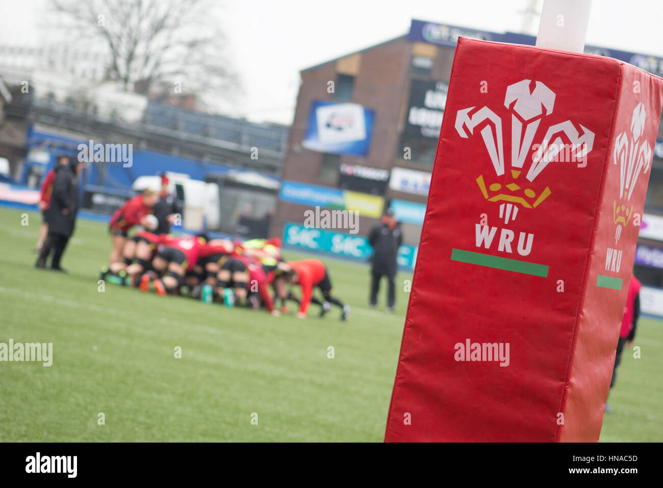 Cardiff, Galles. 10 Febbraio, 2017. Wale donne della squadra di rugby pratica su Cardiff Blue's campo in Cardiff. ©AimeeHerd Freelance Foto Stock