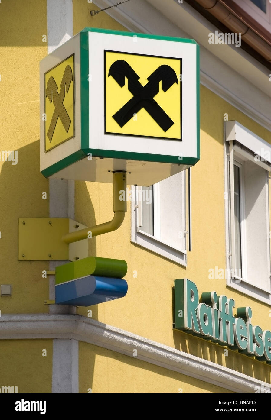 Cassa Raiffeisen, Oesterreich - Raiffeisenbank, Austria Foto Stock