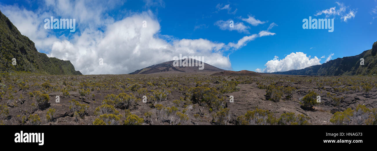 Le Piton de la Fournaise, Réunion : all'interno del recinto del vulcano. Foto Stock