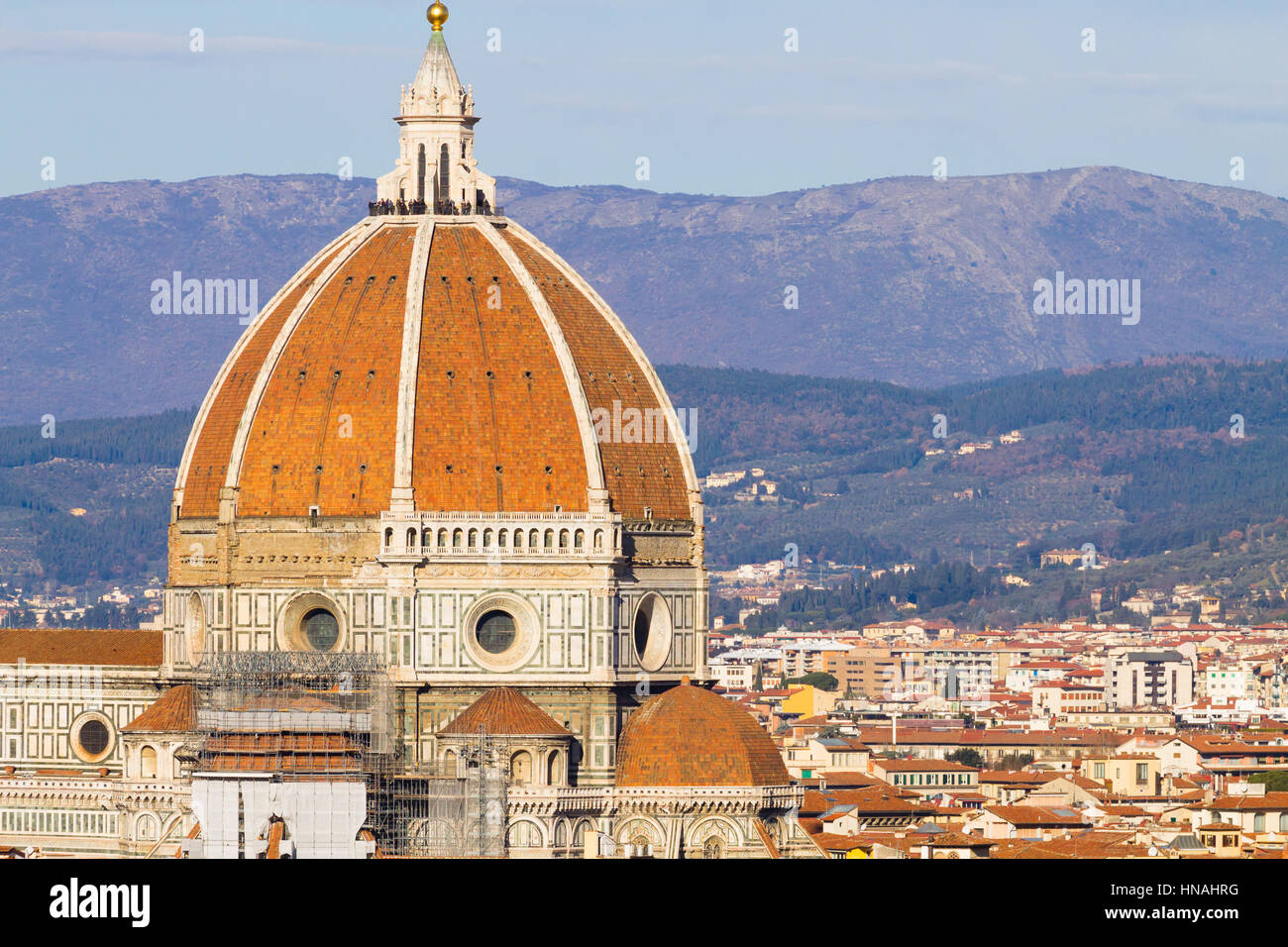 Firenze vista aerea. Il Duomo di Firenze e la cupola del Brunelleschi