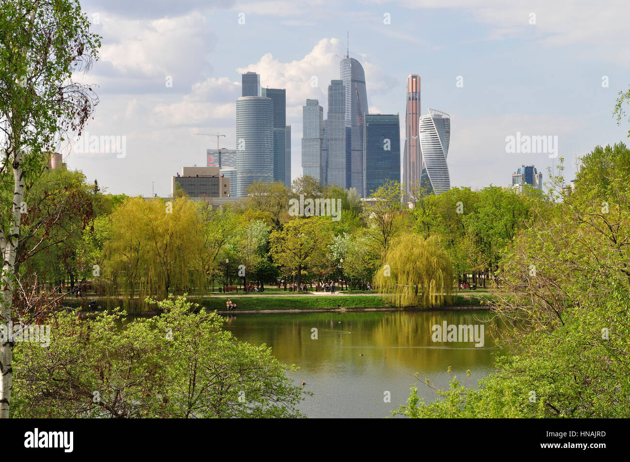 Mosca, Russia - 03 Maggio 2016 - grattacieli del Moscow International Business Center. MIBC include 6 grattacieli con altezza massima di 300 metri Foto Stock