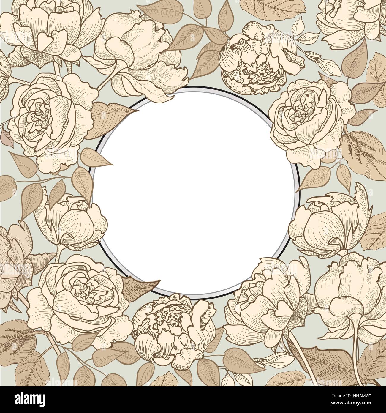 Flower frame. floral background vintage vintage in stile vittoriano. Illustrazione Vettoriale
