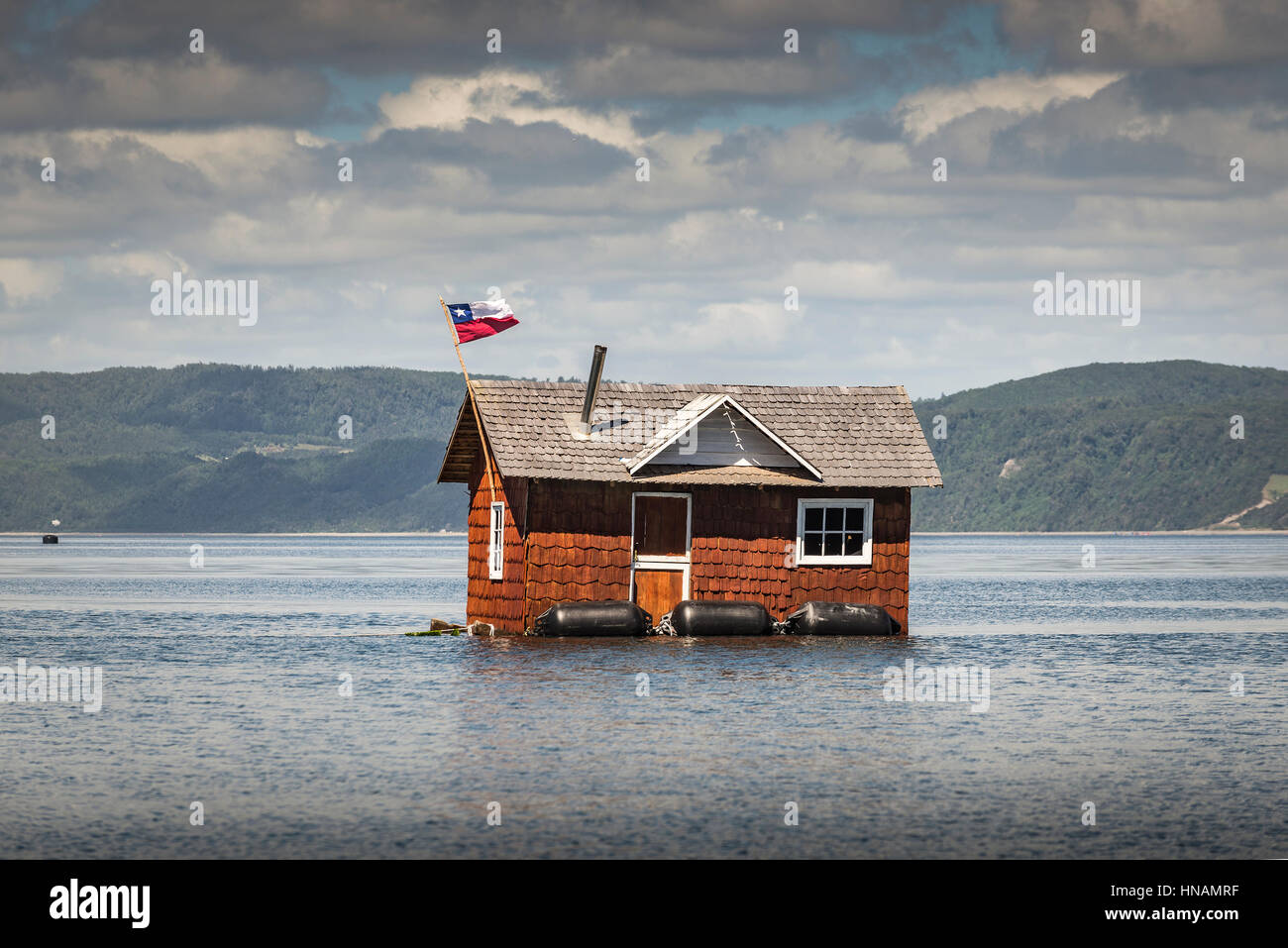 Minga in Chiloé, Cile. Liucura, isola di Lemuy, Arcipelago di Chiloé. Testimonianza della cultura che ancora persiste in alcuni luoghi distanti del Cile. Foto Stock